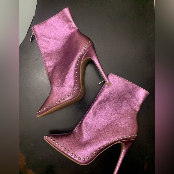 Wild Diva Pointy Toe Studded Booties - Picture 3 of 14